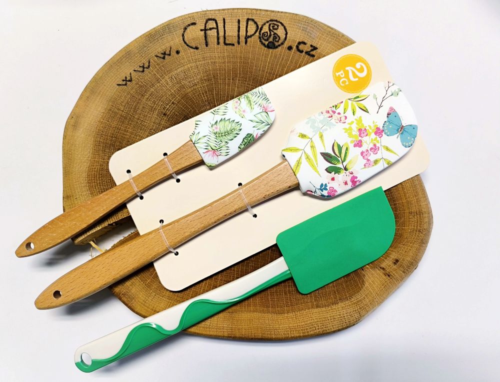 Sada - malá a velká gumová stěrka s květy